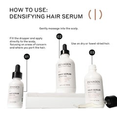 Zenagen Densifying Hair Serum quick-dry finish on scalp
