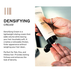Zenagen Densifying Leave-In Cream application demonstrates smoothing and density boost.