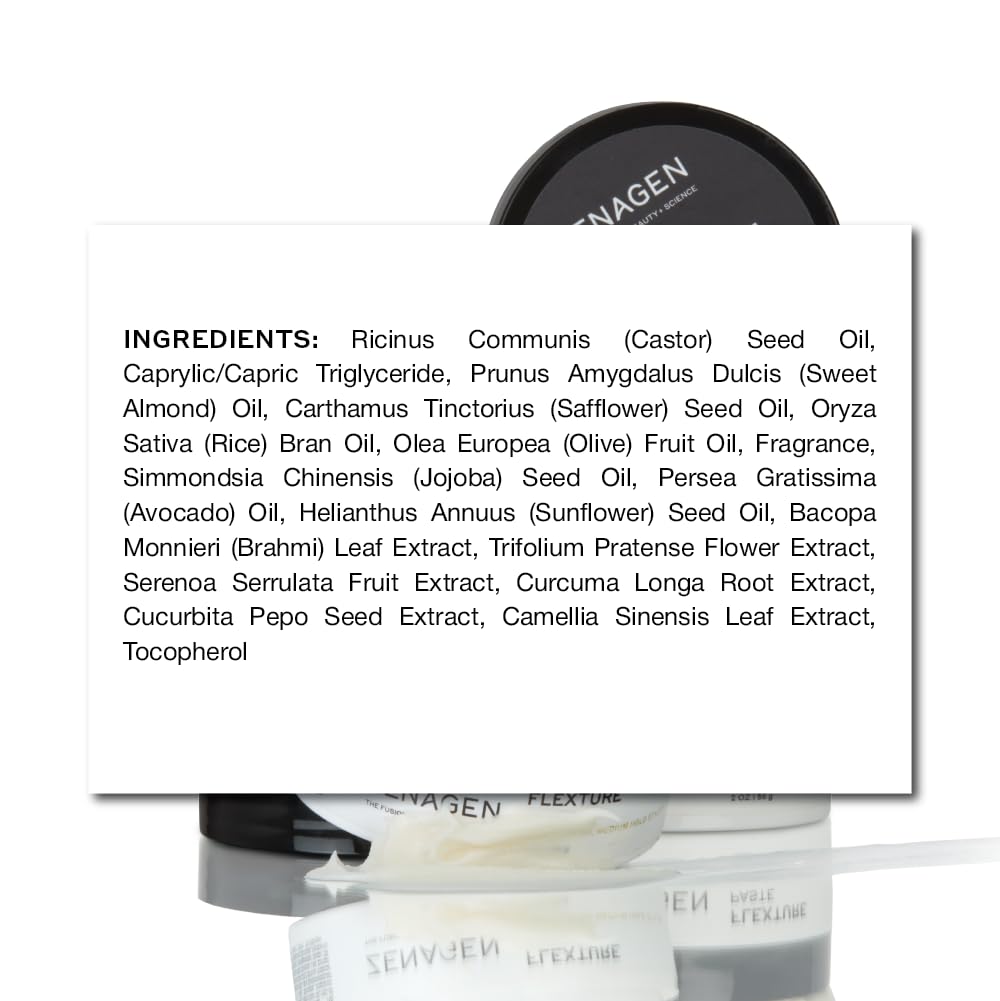 Zenagen Flexture Paste geranium-aloe ingredients closeup for plant-based care.