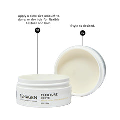 Zenagen Flexture Paste helps sculpt textured hairstyles with medium hold.
