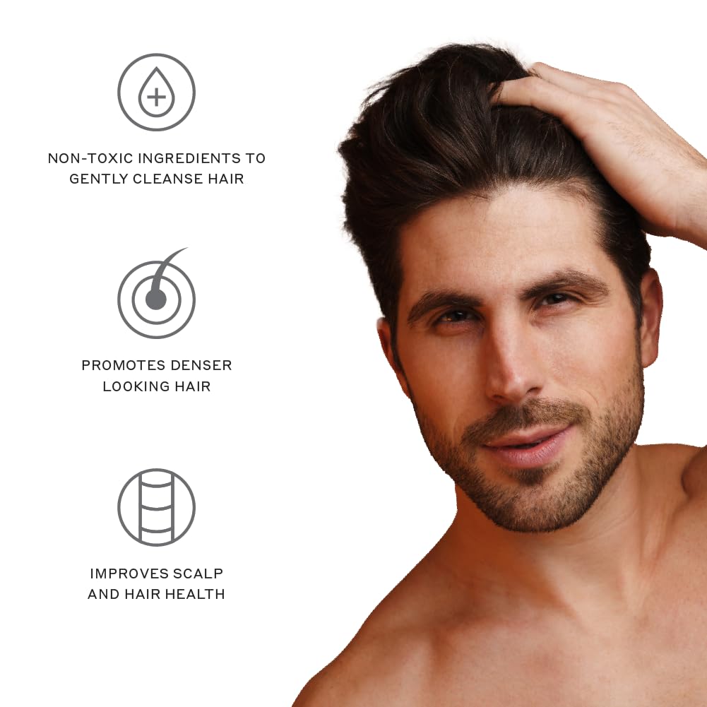 Zenagen Revolve man applying shampoo illustrates routine for thinning hair