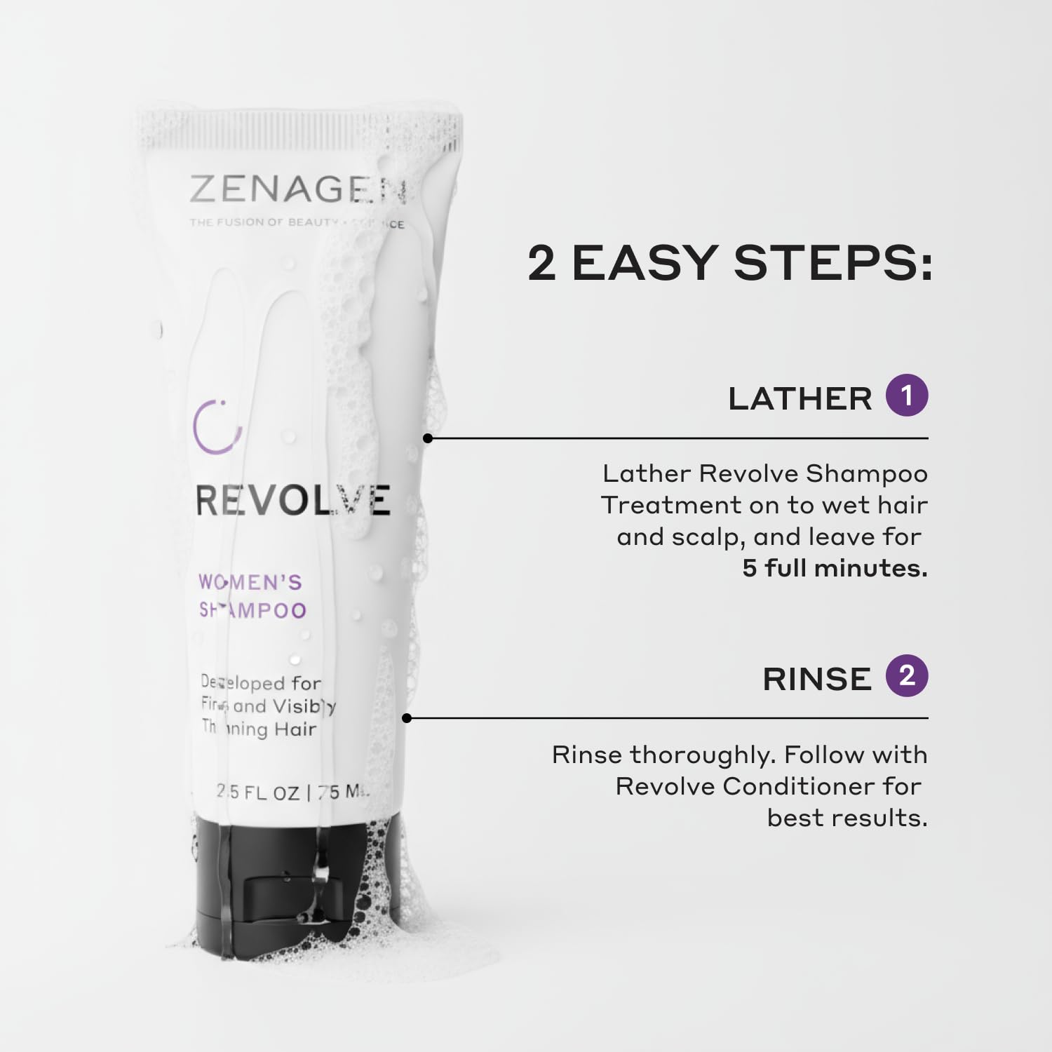 Zenagen Revolve conditioner application reveals easy detangling and smoothness.