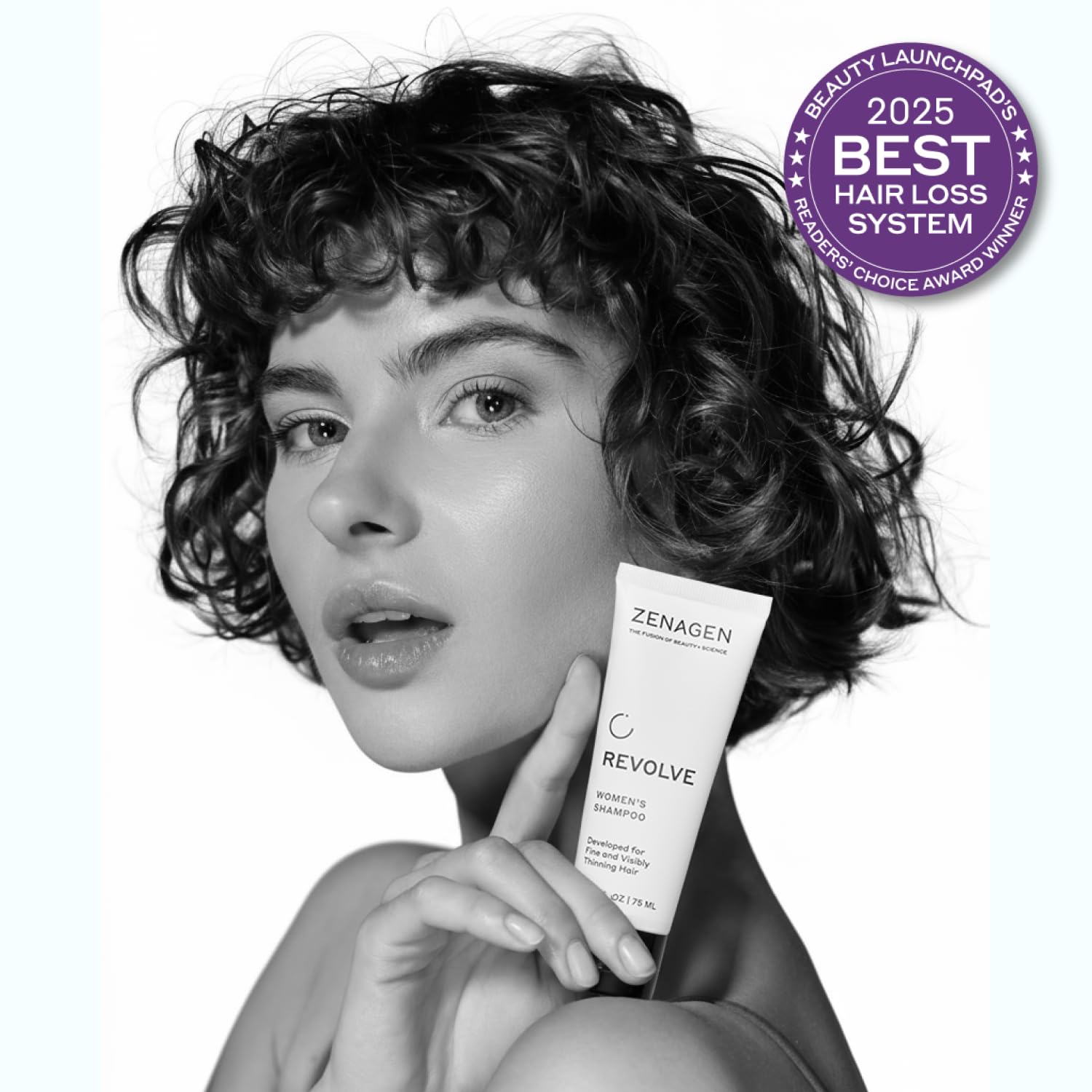 Zenagen Revolve shampoo application texture for refreshing cleanse.