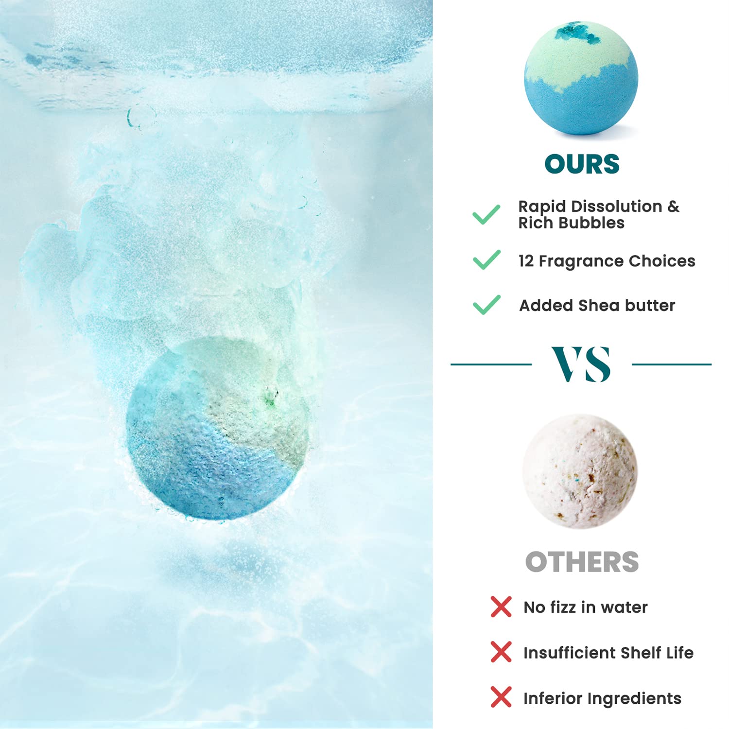 ZenBombs cherry blossom bath bomb with vibrant color release.