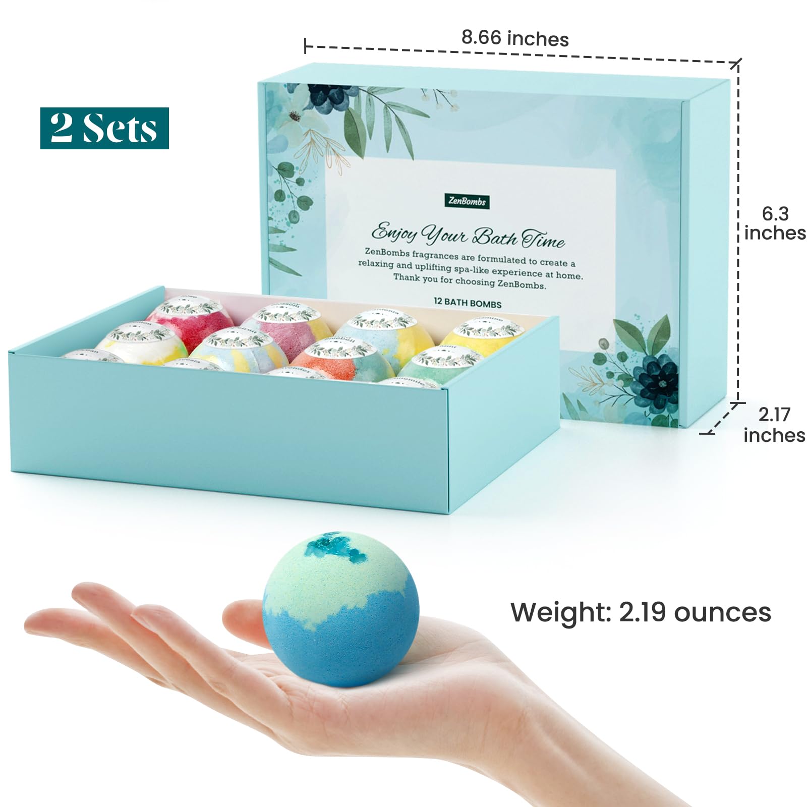 ZenBombs lavender-dawn bath bomb delivering calming color and aroma.