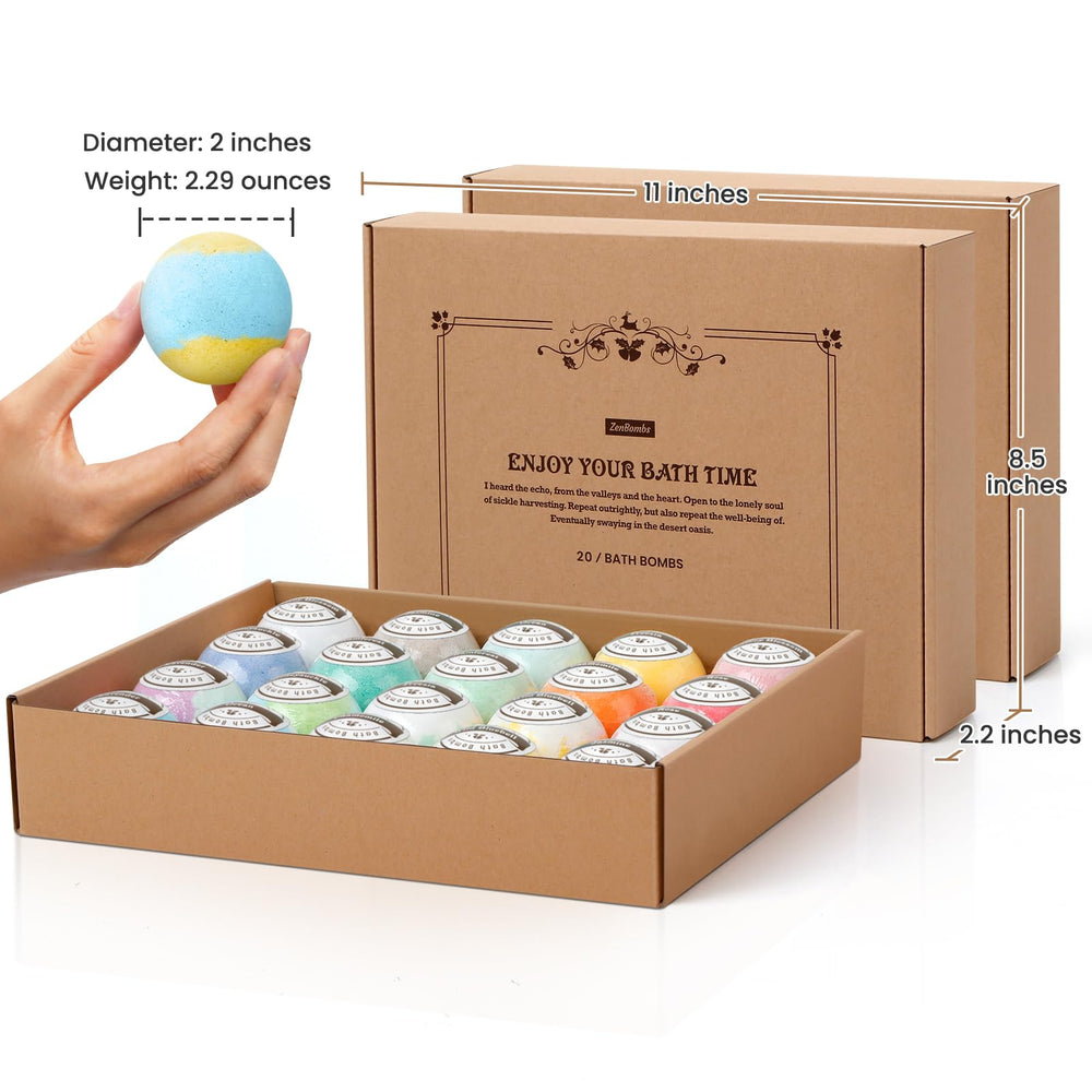 ZenBombs handcrafted fragrances like chamomile and lavender create a calming, aromatic soak.