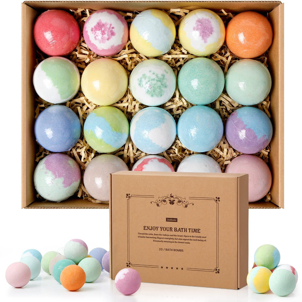 ZenBombs bath bombs set variety in colors for a luxurious soak and skin softness.
