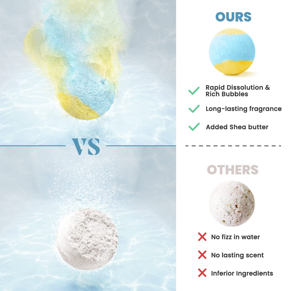 ZenBombs natural ingredients highlight shea butter for smoother, softer skin after bathing.