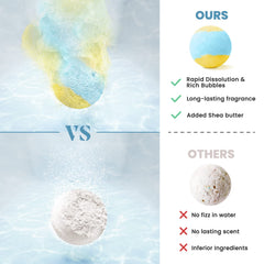 ZenBombs natural ingredients highlight shea butter for smoother, softer skin after bathing.