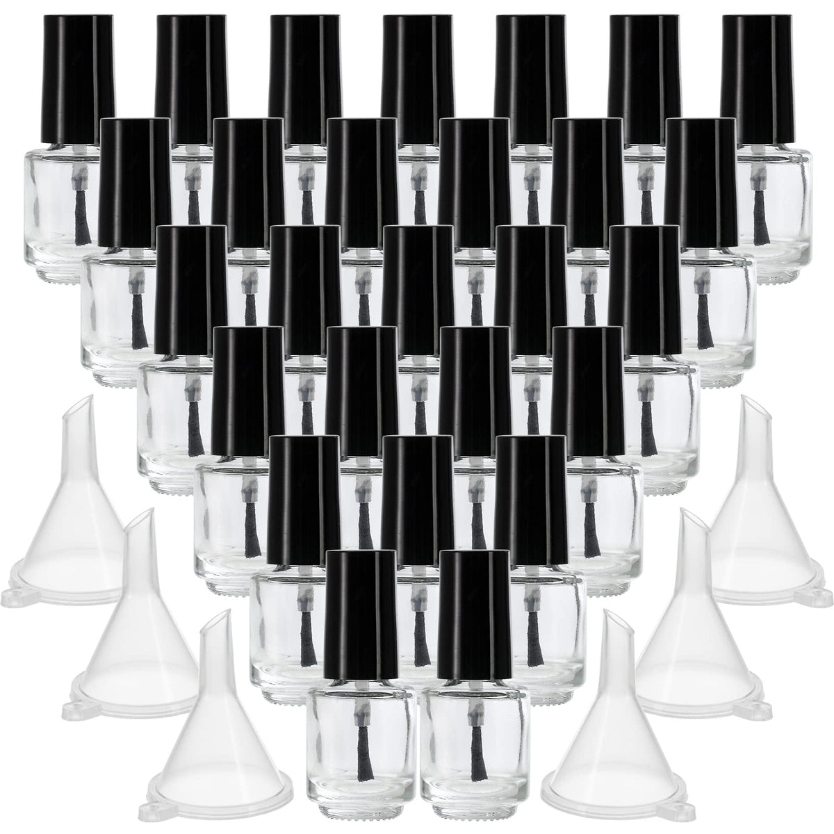 ZENFUN 50-pack 5ml bottle with brush cap for precise, spill-free nail art mixing