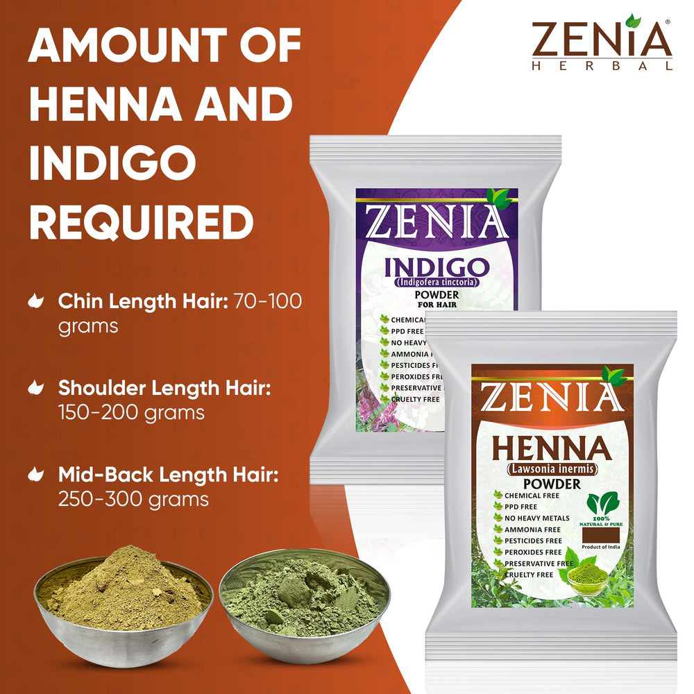 Zenia Indigo paste application shows even color coverage for natural tones.