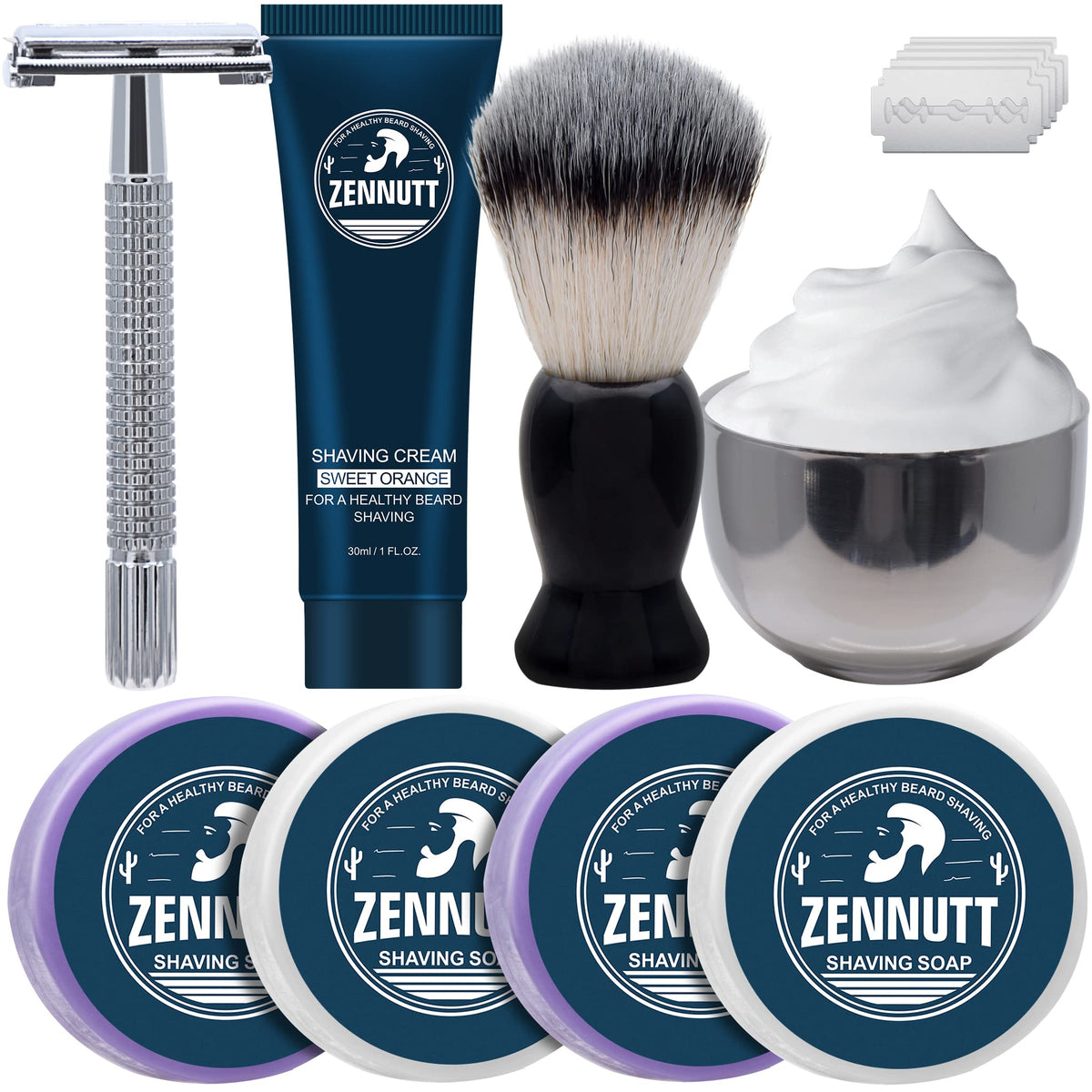 ZENNUTT shaving soap variety pack for refreshing scents and a smooth morning shave.