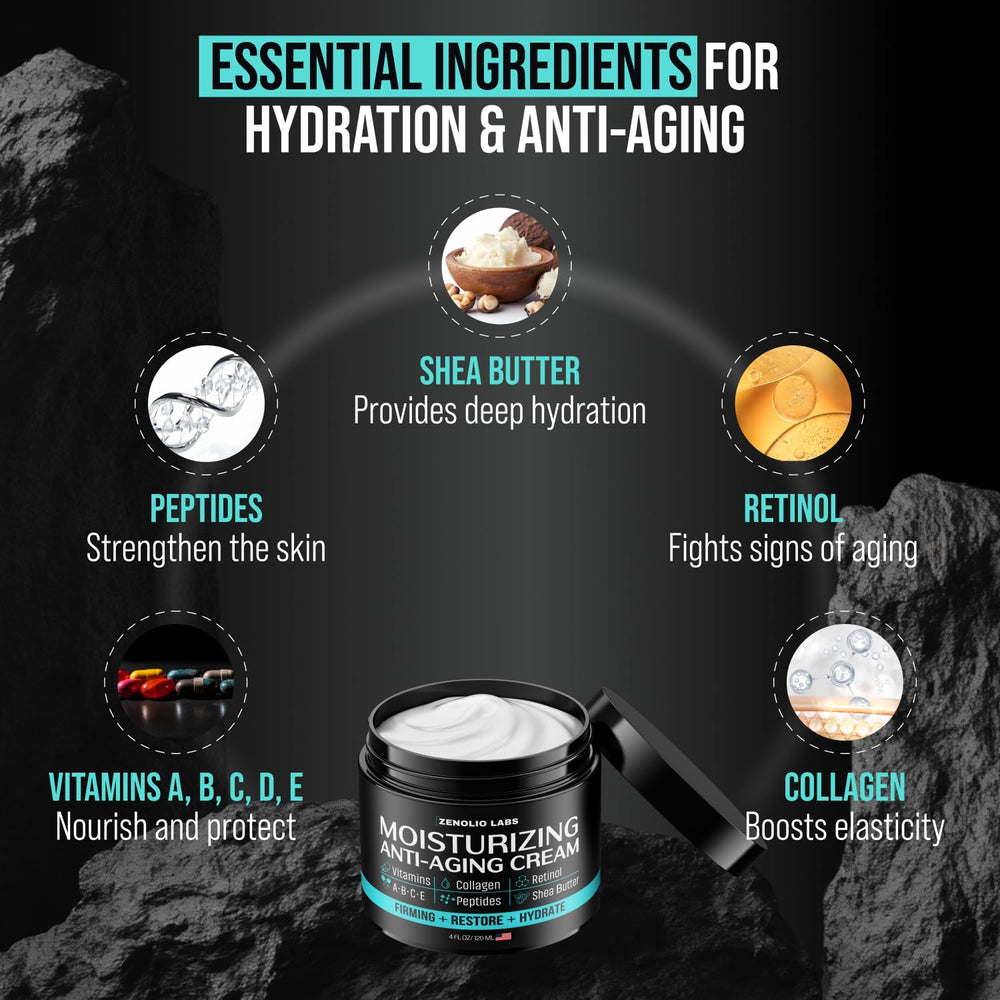 Applying Zenolio Labs Mens Face Moisturizer to skin for daily hydration
