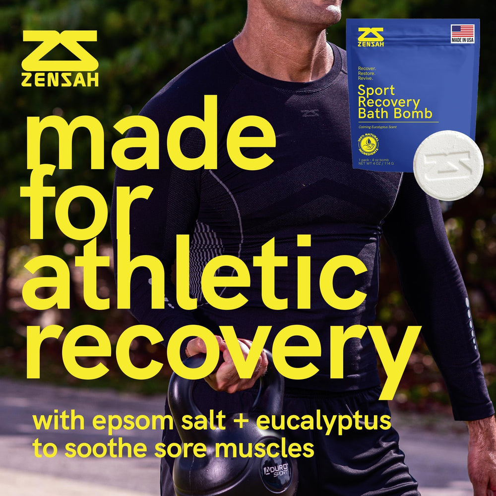 Zensah sport recovery bath bomb dissolving action releasing relaxing essential oils