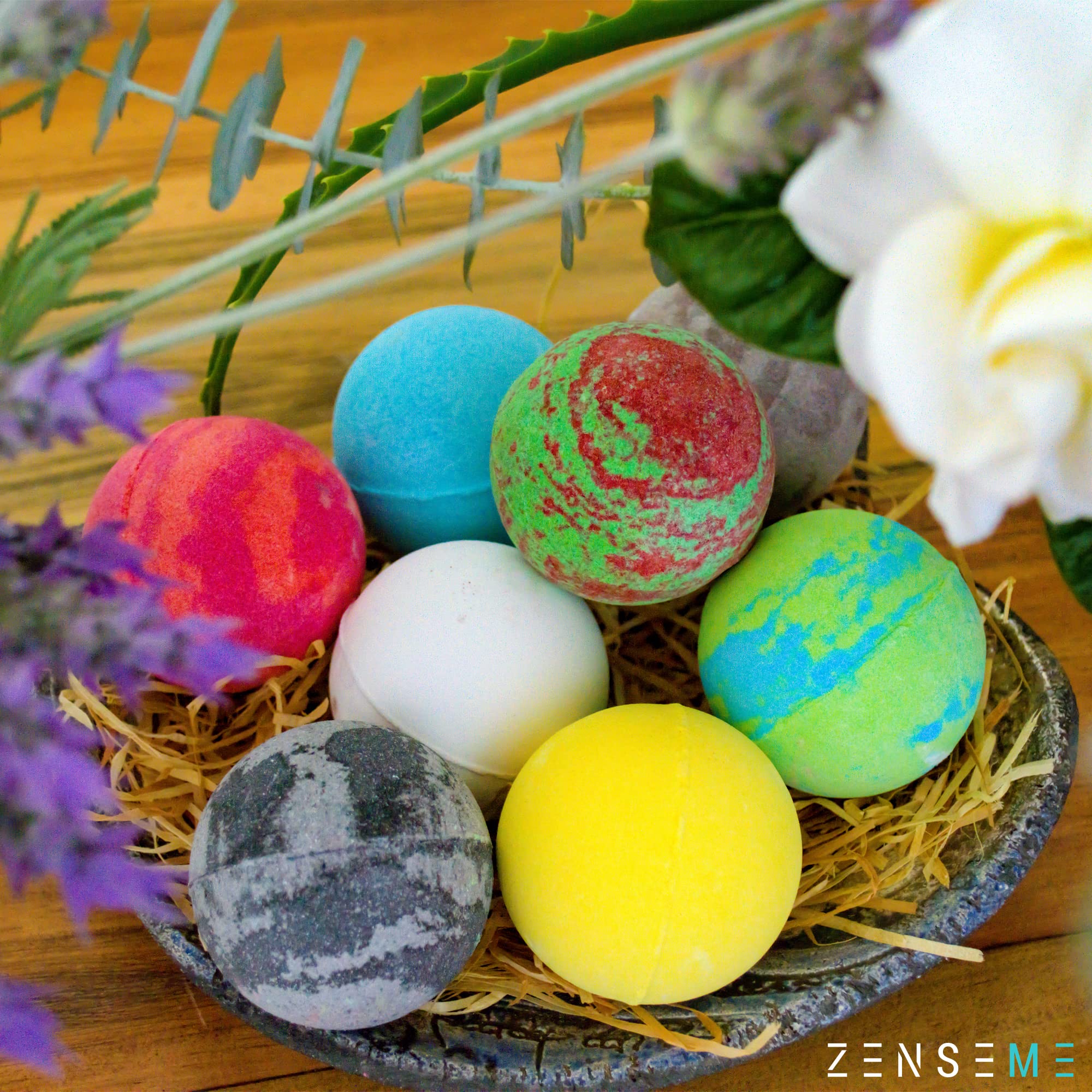 ZenseMe bath bomb eucalyptus refreshes the senses and creates a spa-like soak.