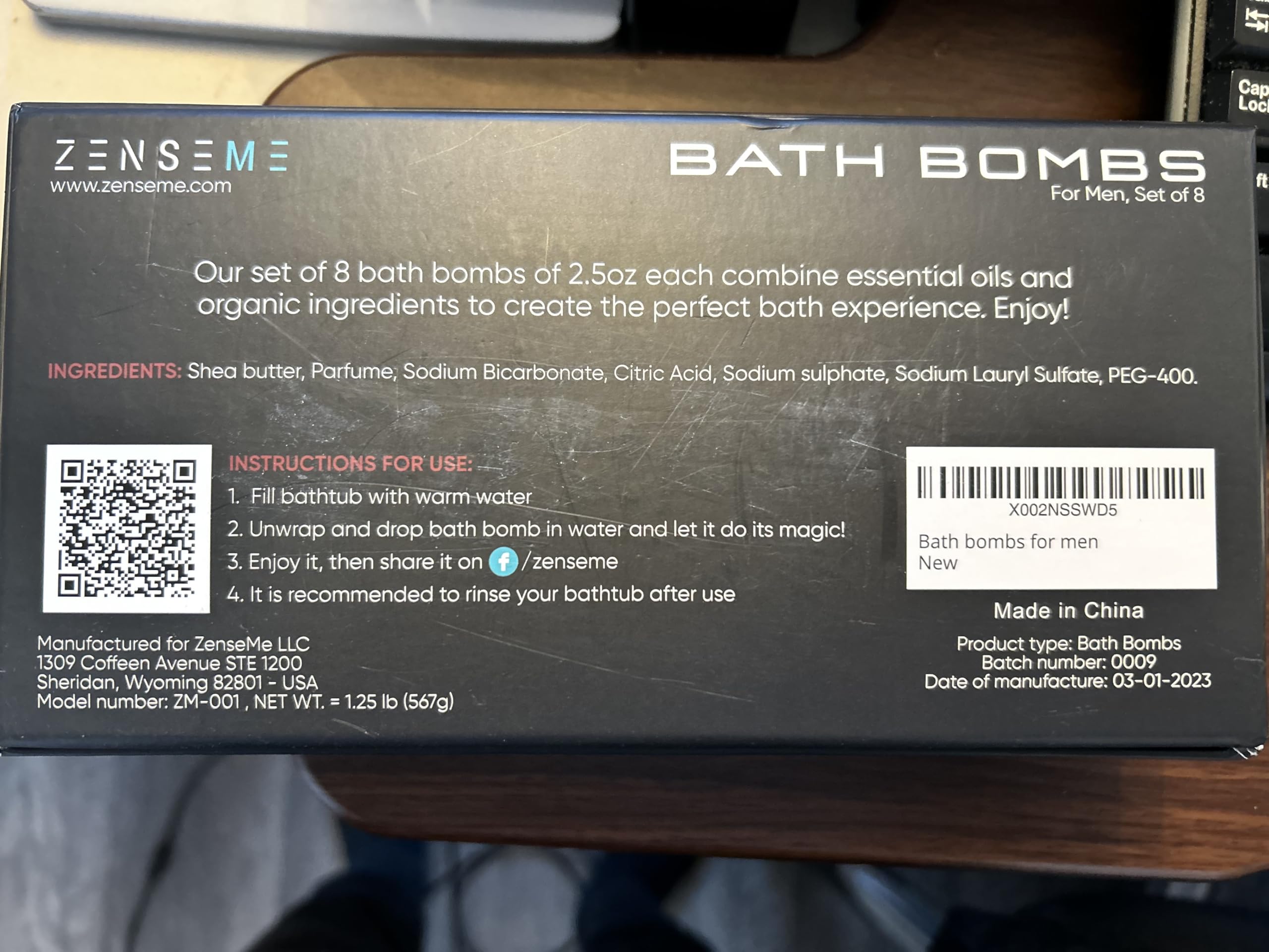 ZenseMe bath bomb vanilla imparts warm comforting scent for a cozy soak.