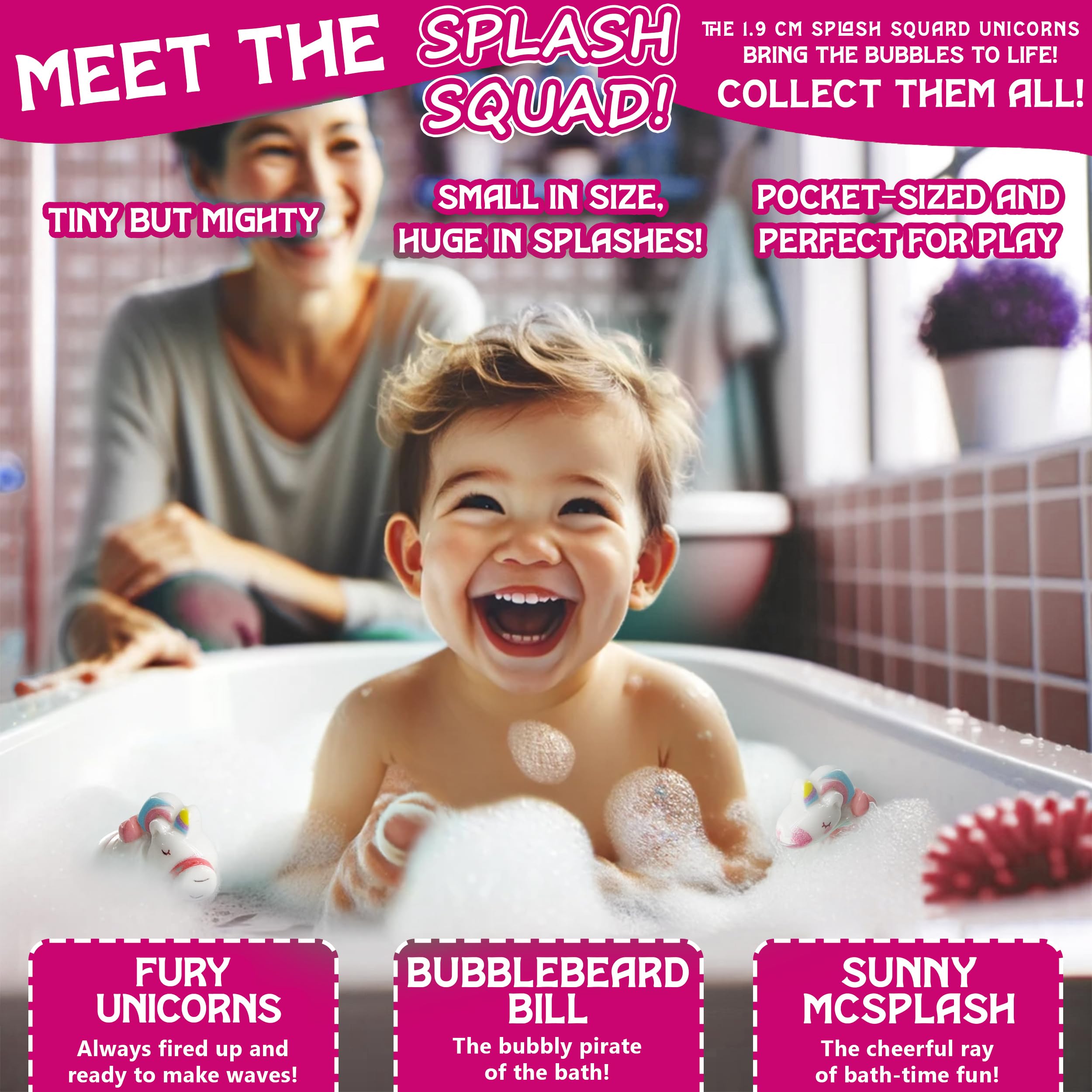 ZenseMe colorful foams image demonstrates safe, non-staining bath time play.