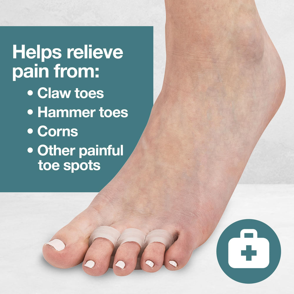 ZenToes amortiguador gel blando: suave soporte para dedos y comodidad diaria.