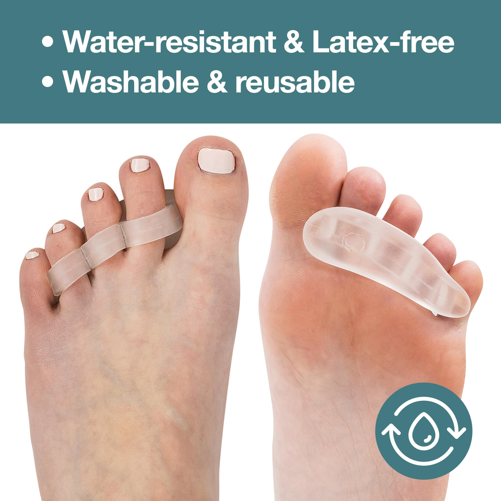ZenToes amortiguador gel firme: soporte medio para corrección suave de dedos.