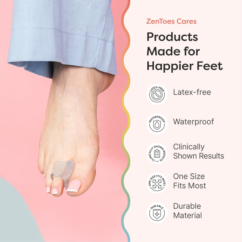 ZenToes frosted clear gel offers discreet, comfortable wear.