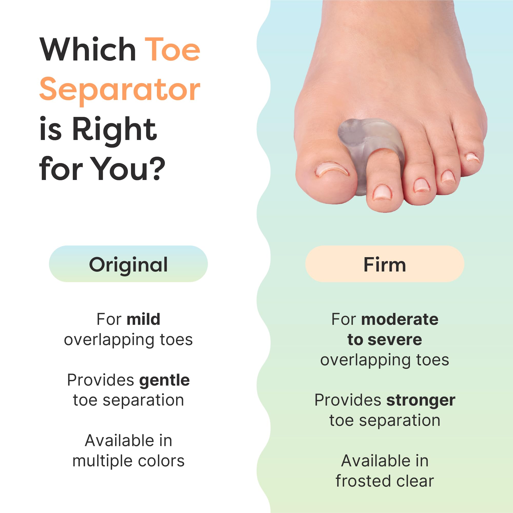 ZenToes spacers are washable and reusable for long-lasting support.