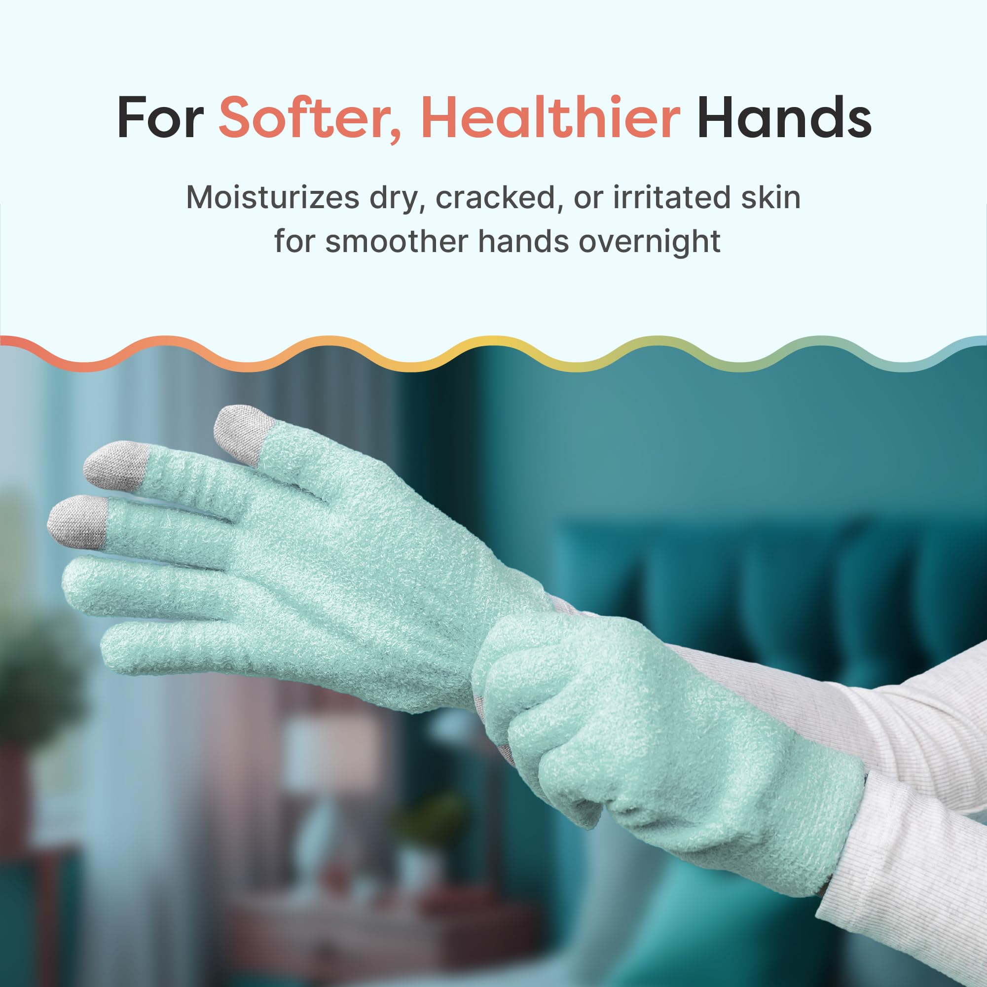 ZenToes gloves gel lining top view highlighting hydrating contact
