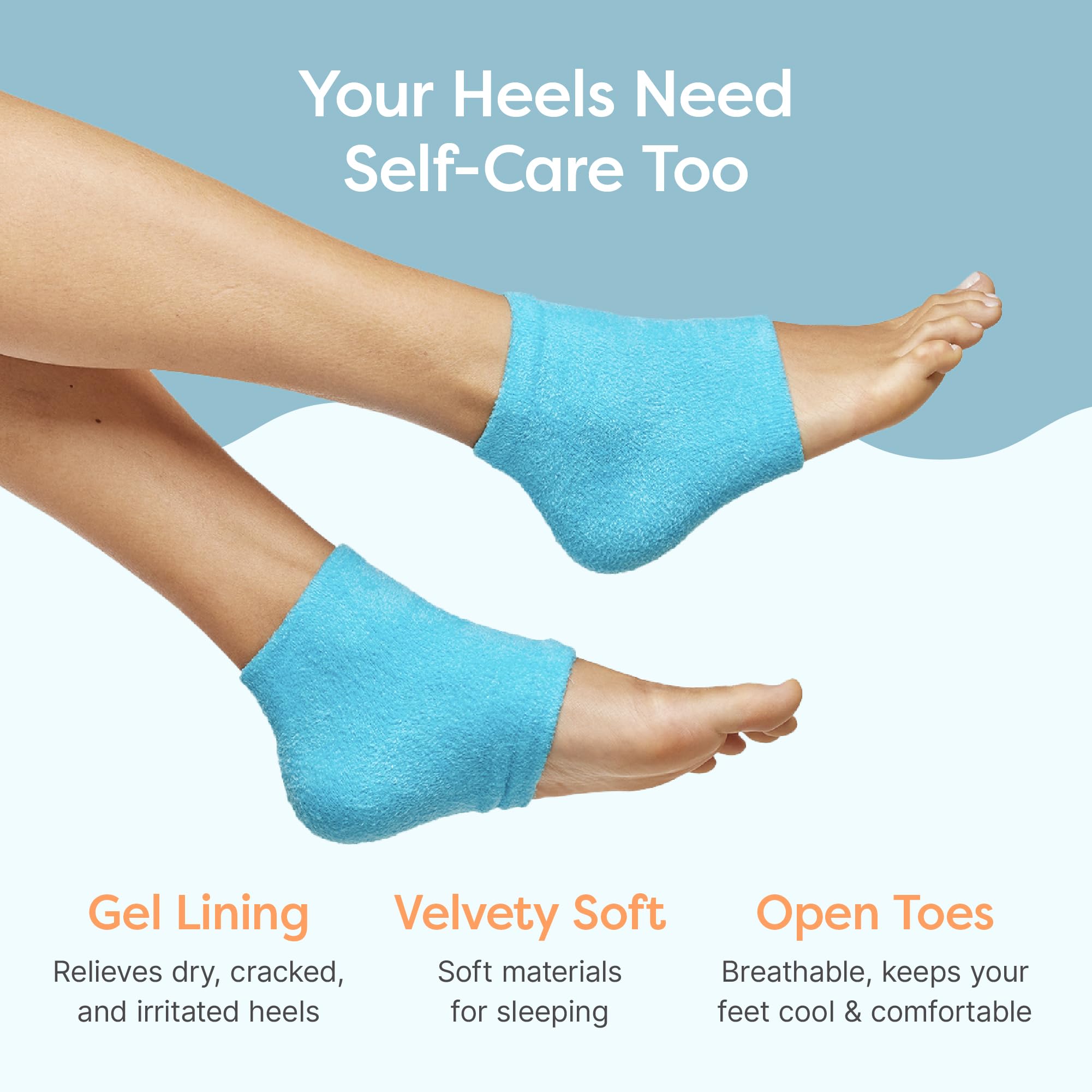 ZenToes jojoba oil vitamin E infused socks for deeply moisturized heels.