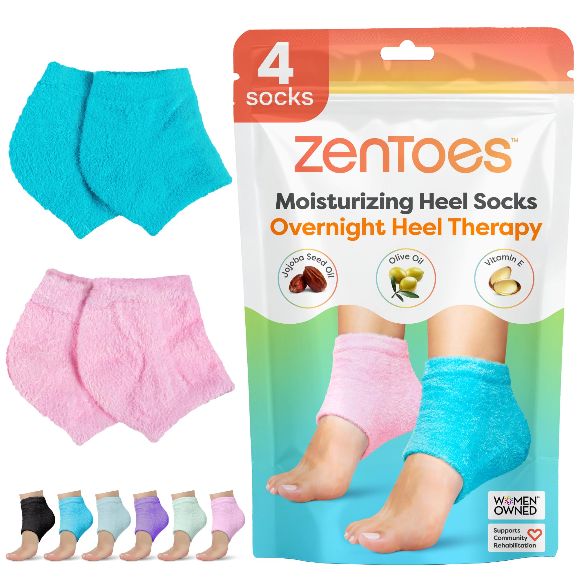 ZenToes moisturizing socks cracked-heel bedside-setup for overnight hydration and softening skin.