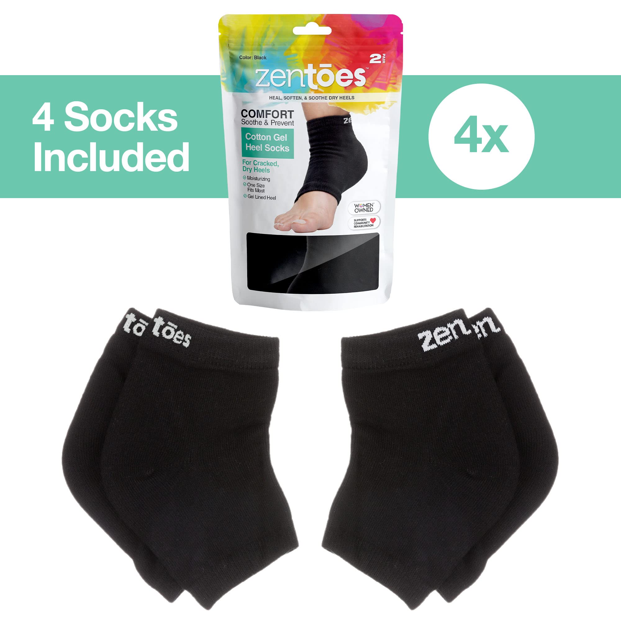 ZenToes socks infused with olive oil, jojoba and vitamin E for soft skin.
