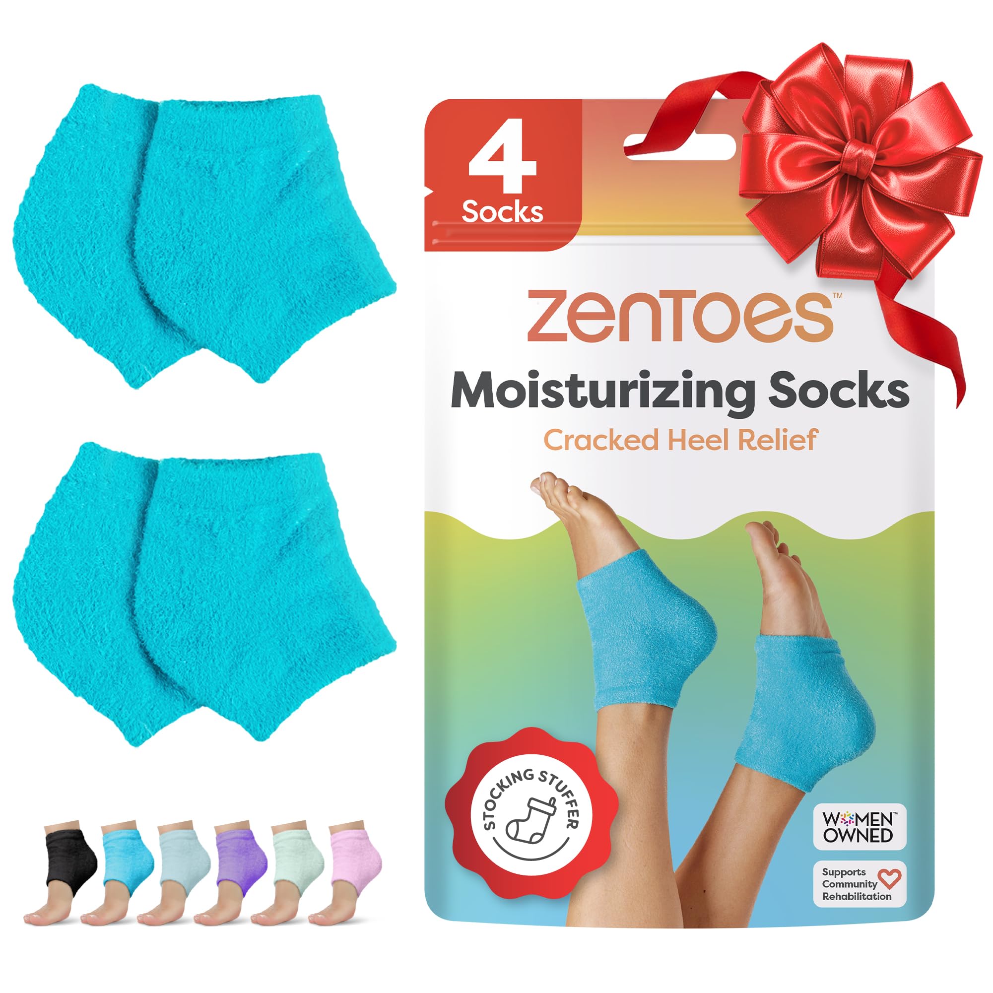 ZenToes moisturizing socks with open toe design for overnight hydration and comfort.