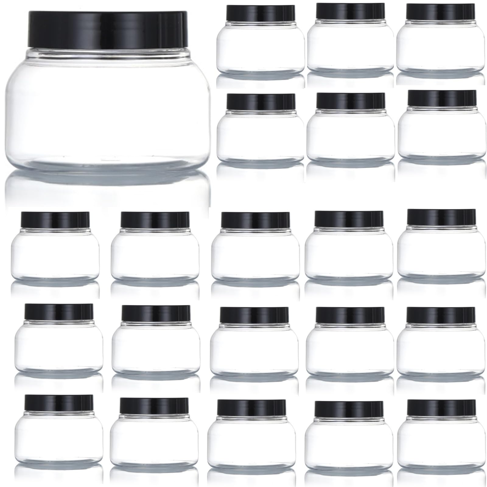Zentriqlla 16-pack 8oz jars with wide-mouth for easy refills