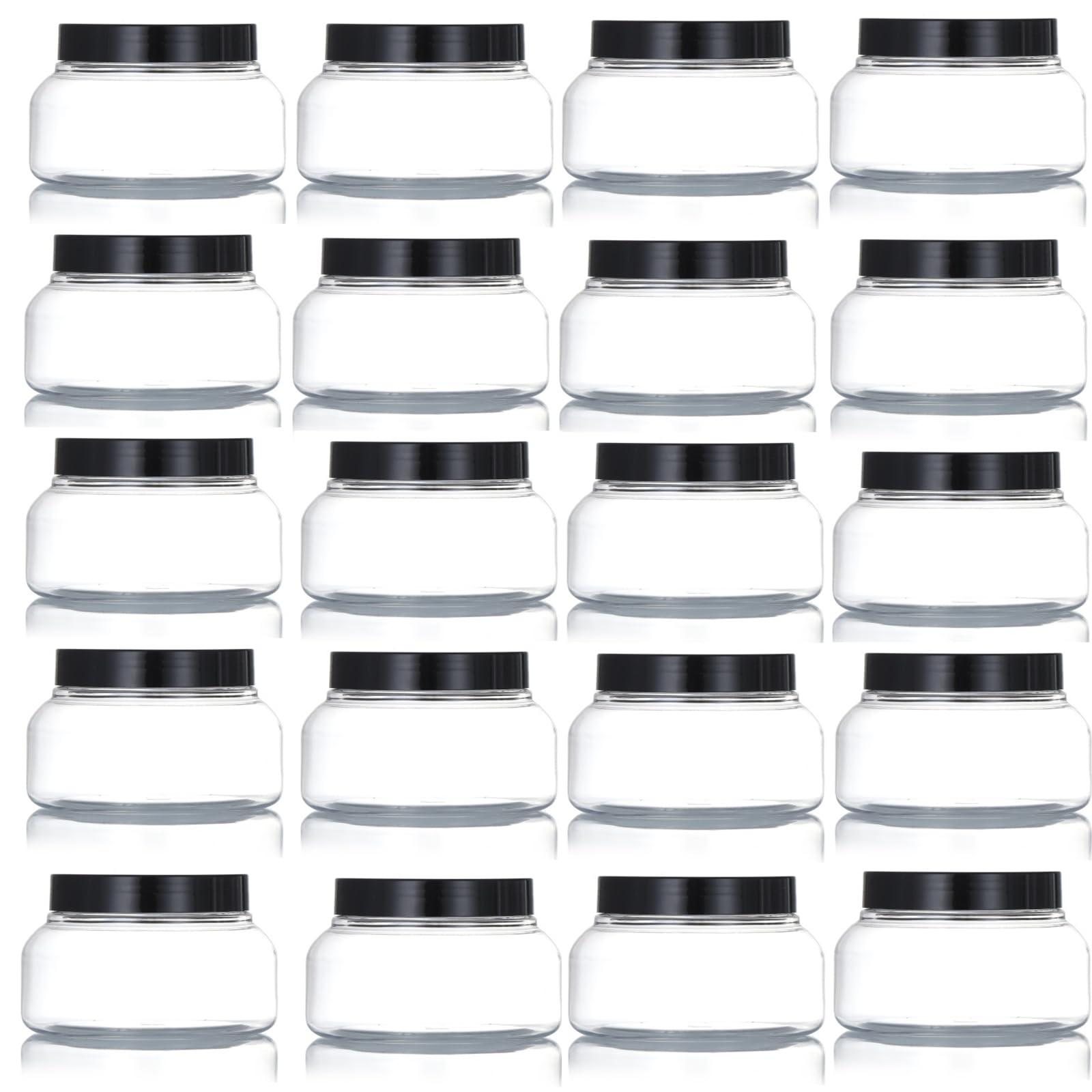 Zentriqlla 24-pack plastic jars with clear bodies for organized storage.
