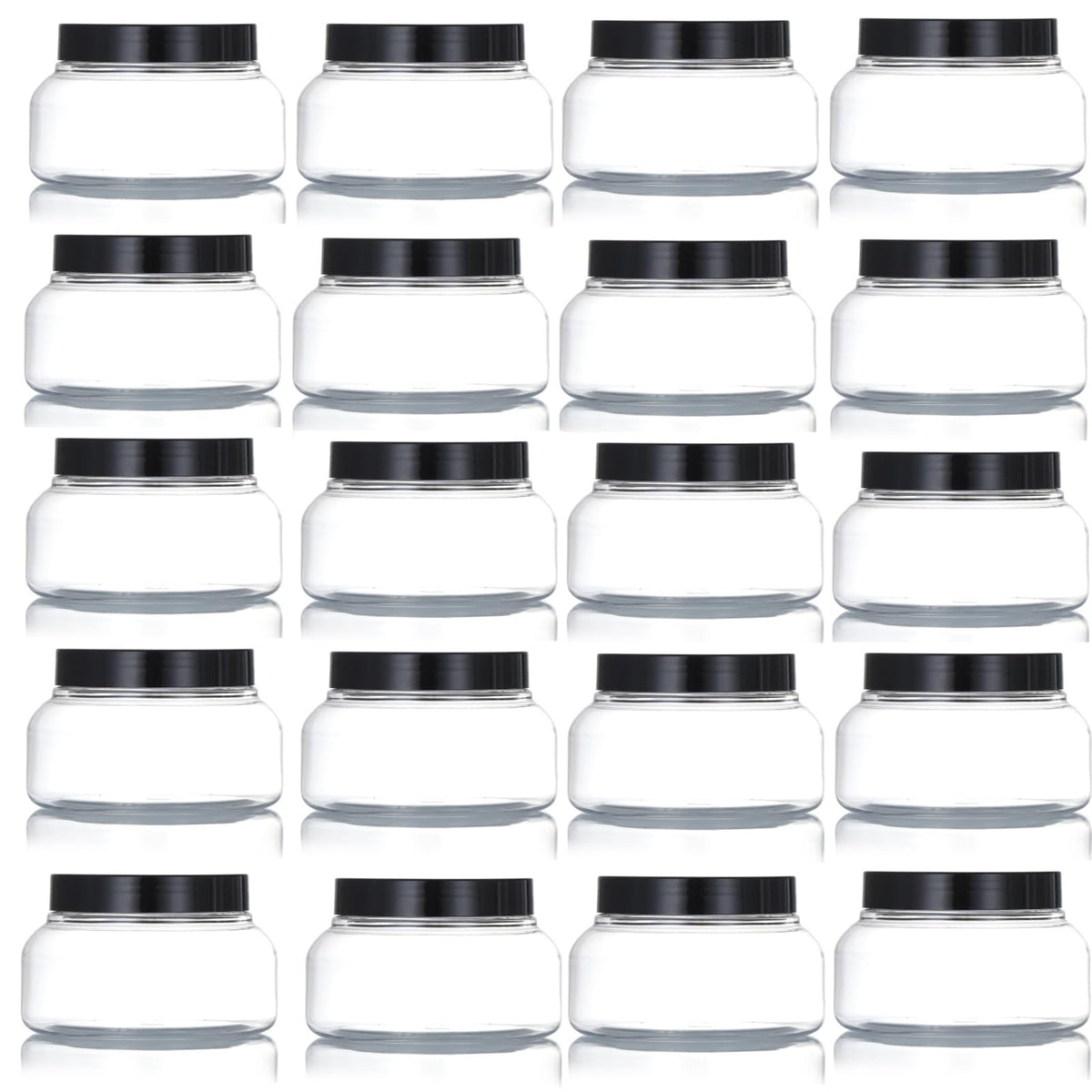 Zentriqlla 24-pack plastic jars with clear bodies for organized storage.