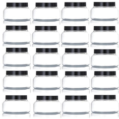 Zentriqlla 24-pack plastic jars with clear bodies for organized storage.