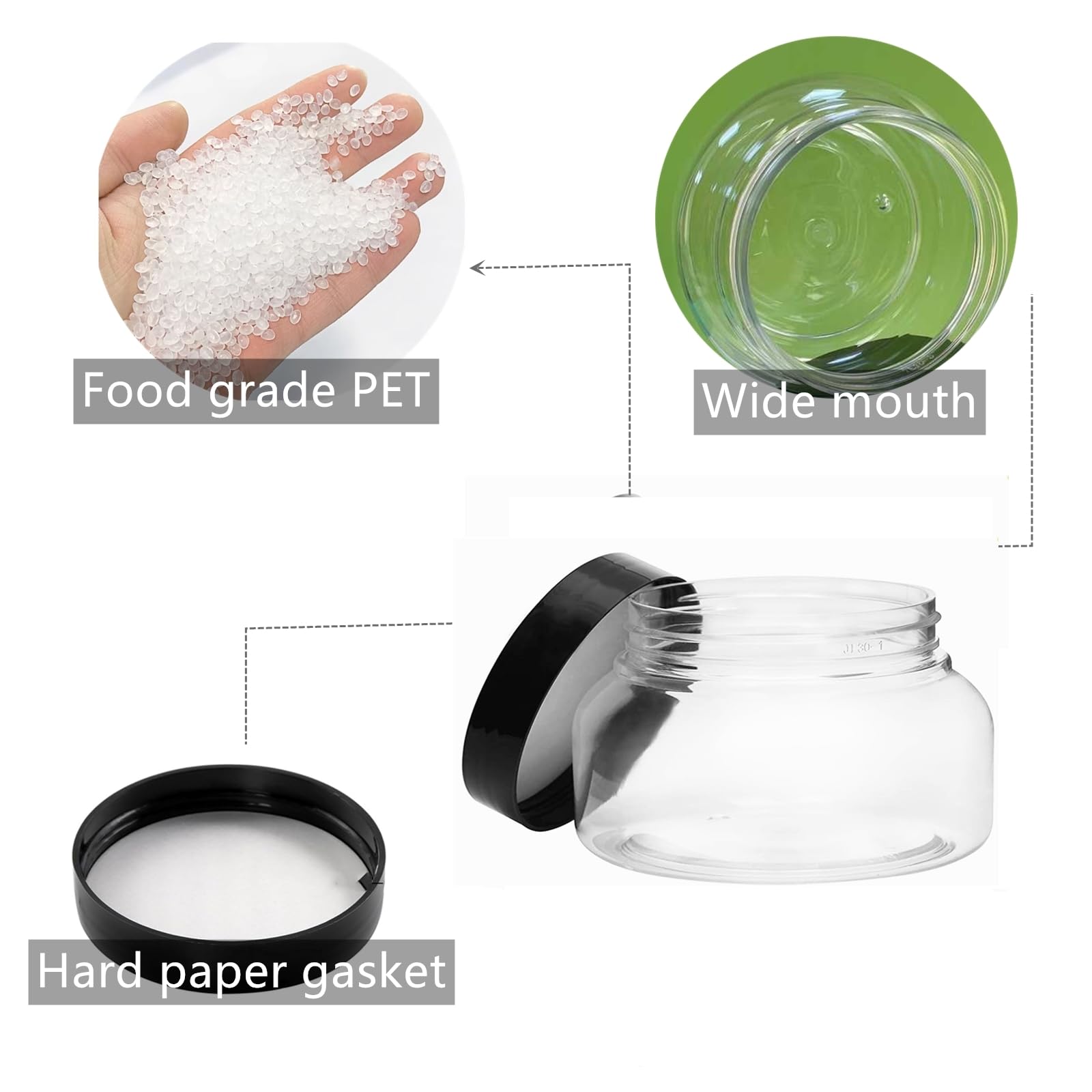 Zentriqlla round low-profile clear jar shows contents while saving shelf space