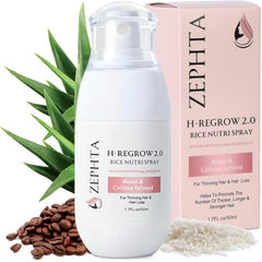Zephta H-Regrow bottle front shows a clean, plant-based formula for daily scalp care.