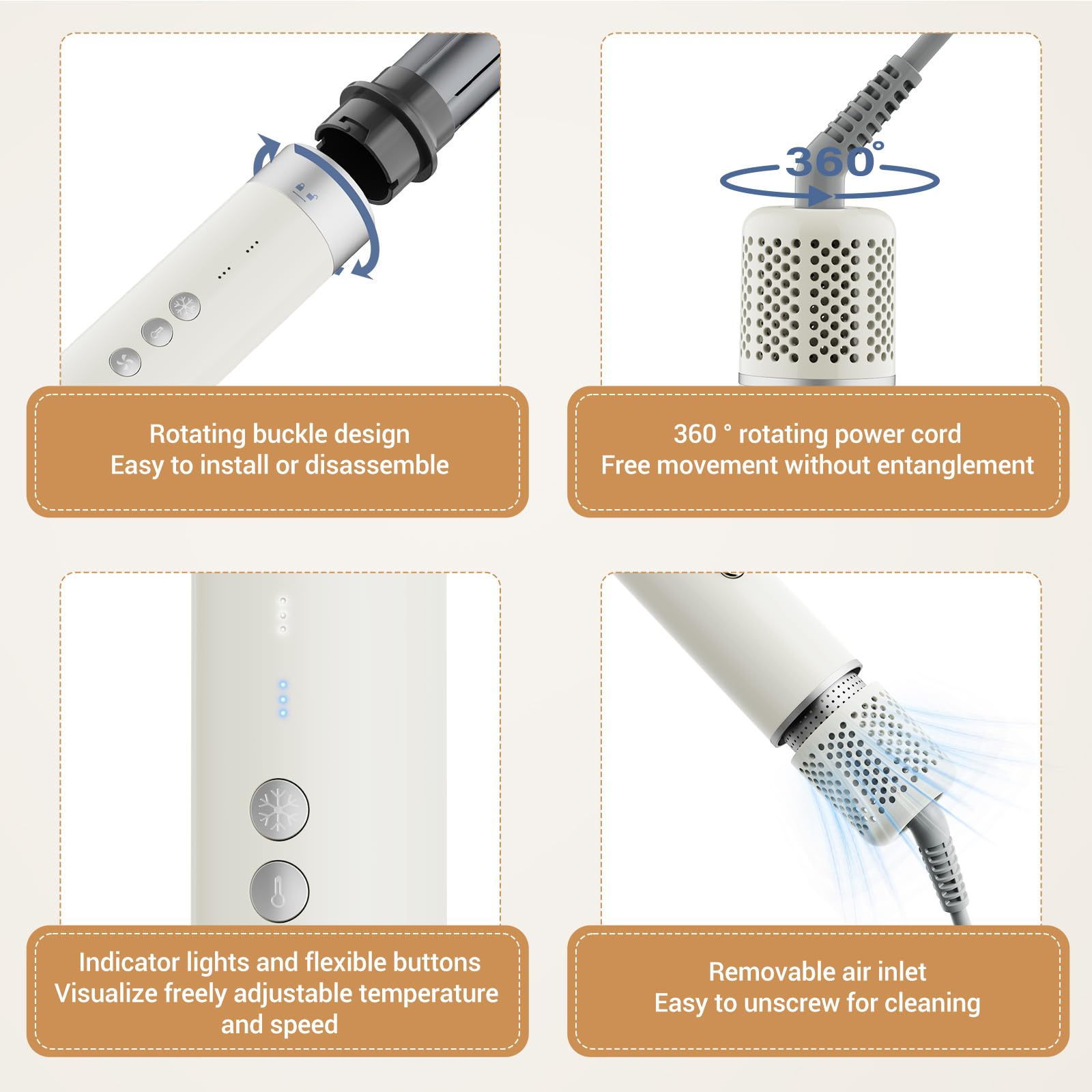 Zephyrluxe smart temperature control protects hair while delivering lasting shine.