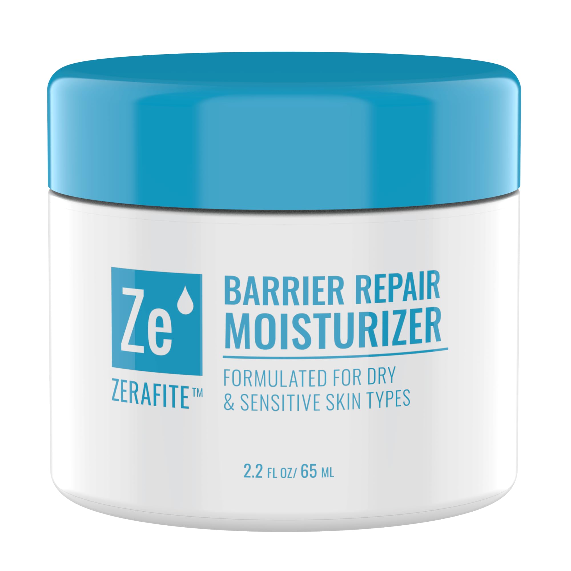 ZERAFITE Barrier Repair bottle closeup showing easy daily hydration with a pump