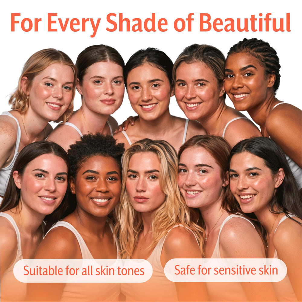 Zeria Tanning Drops packaging display emphasizes flavor and clean formula.