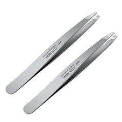 ZERNBER flat-tip tweezers 2-pack with aligned precision for easy hair removal.