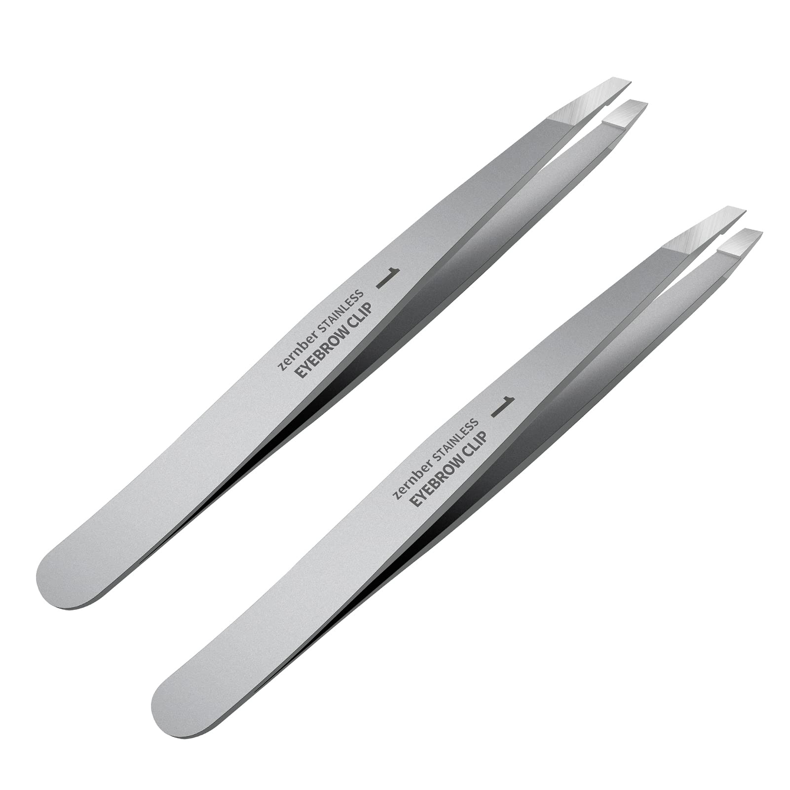 ZERNBER tweezers-set slant tips for precise brow shaping and hair removal.