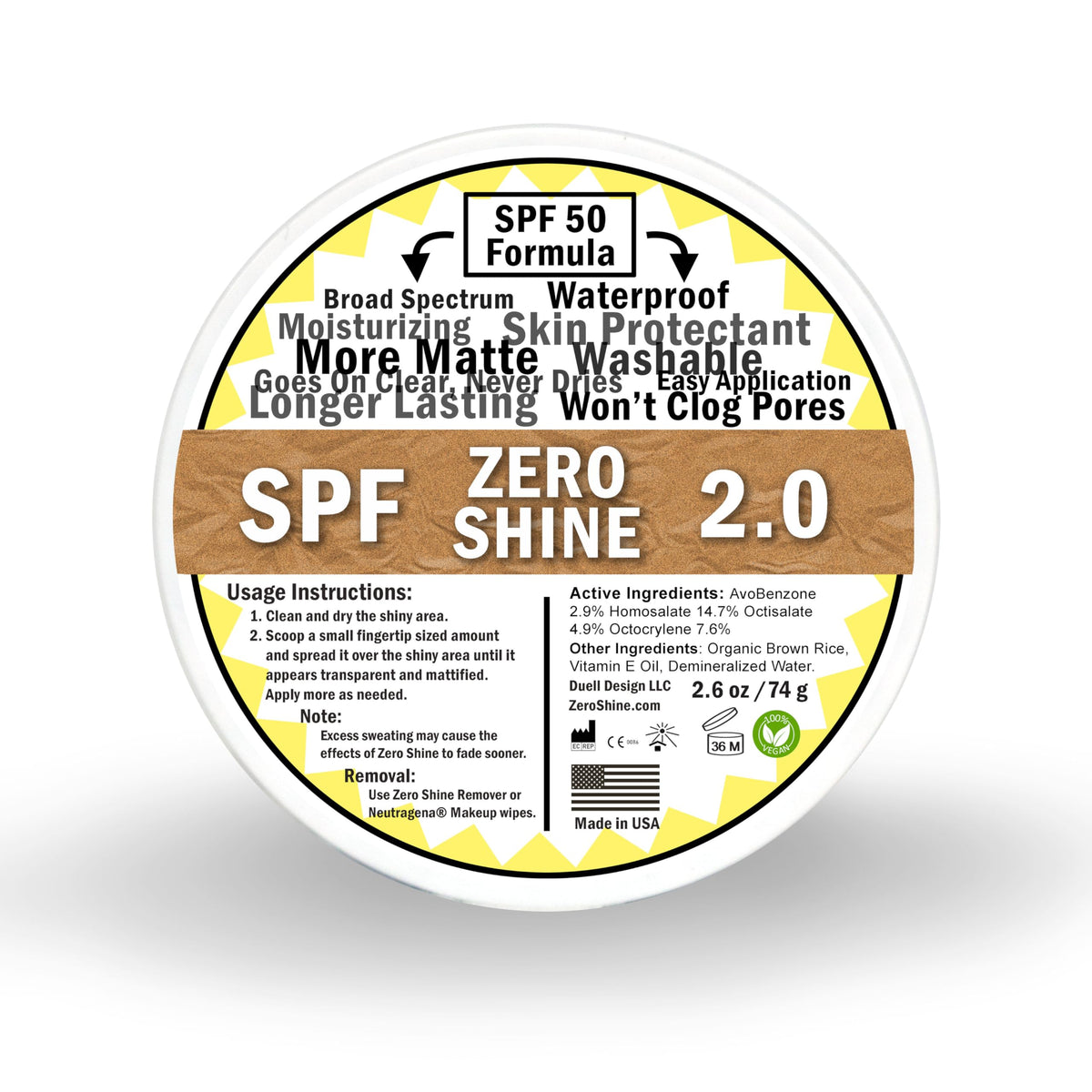 Zero Shine SPF small jar front view highlights matte scalp protection and moisture.