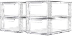 Zero Zoo clear drawer front with diamond texture showing compact organization for small spaces.