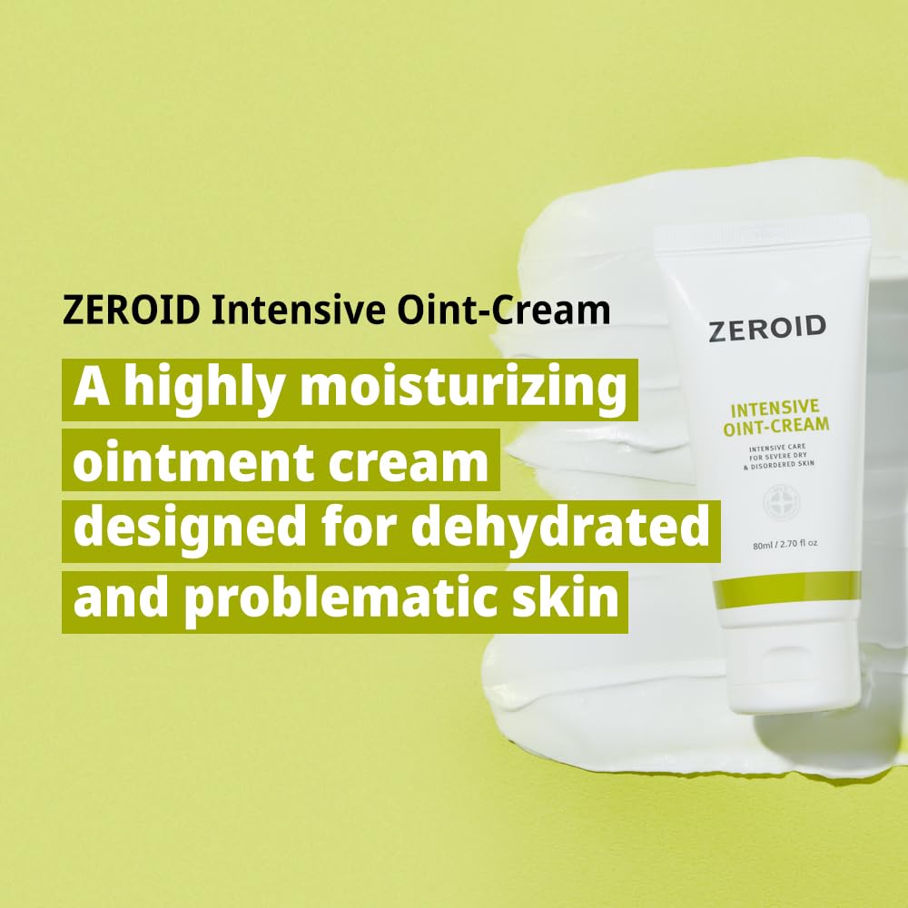 ZEROID Intensive Oint-Cream texture closeup emphasizing rich moisture for sensitive skin