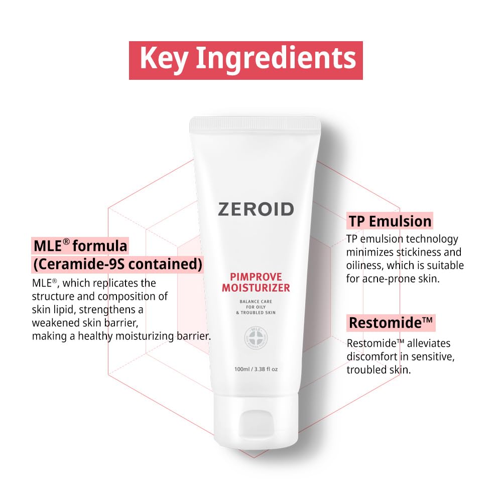 ZEROID Pimprove application close-up shows light texture spreading evenly