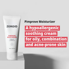 ZEROID Pimprove moisturizer jar highlighting barrier-supporting hydration for daily comfort