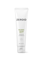 ZEROID Richenic Cream jar close-up shows creamy texture for dry skin relief.