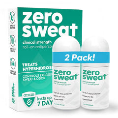 ZeroSweat antiperspirant 2-pack front view offers extended protection against underarm sweat.