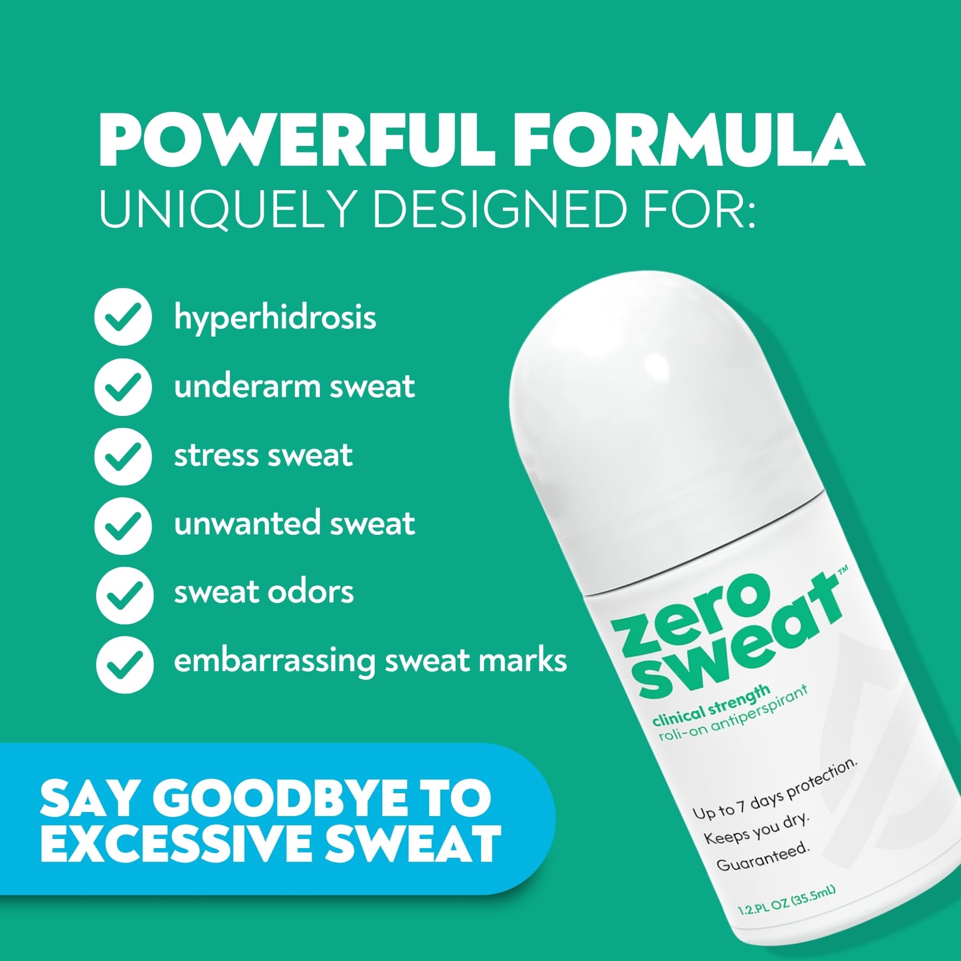 ZeroSweat packaging flatlay showcases discreet packaging for on-the-go sweat management.
