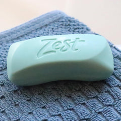 Zest Aqua bar soap refreshing scent energizes morning shower.